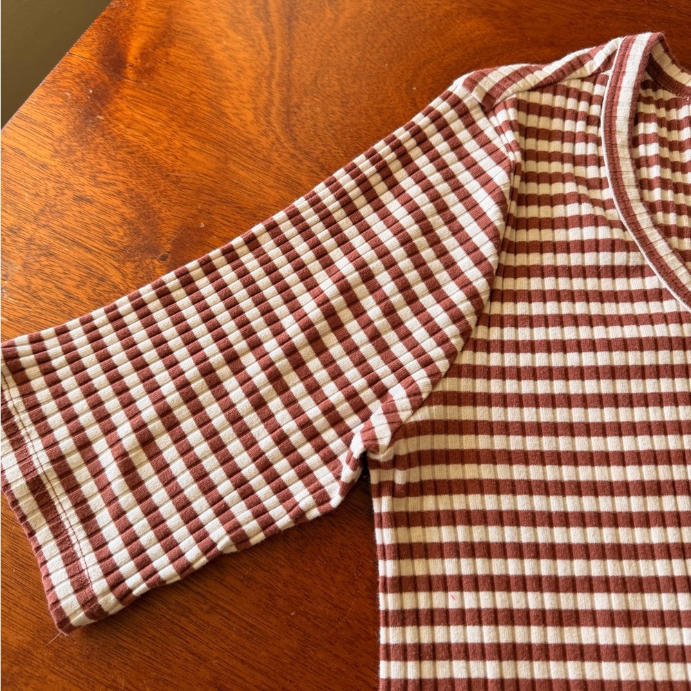 Striped Ribbed Long Sleeve Top